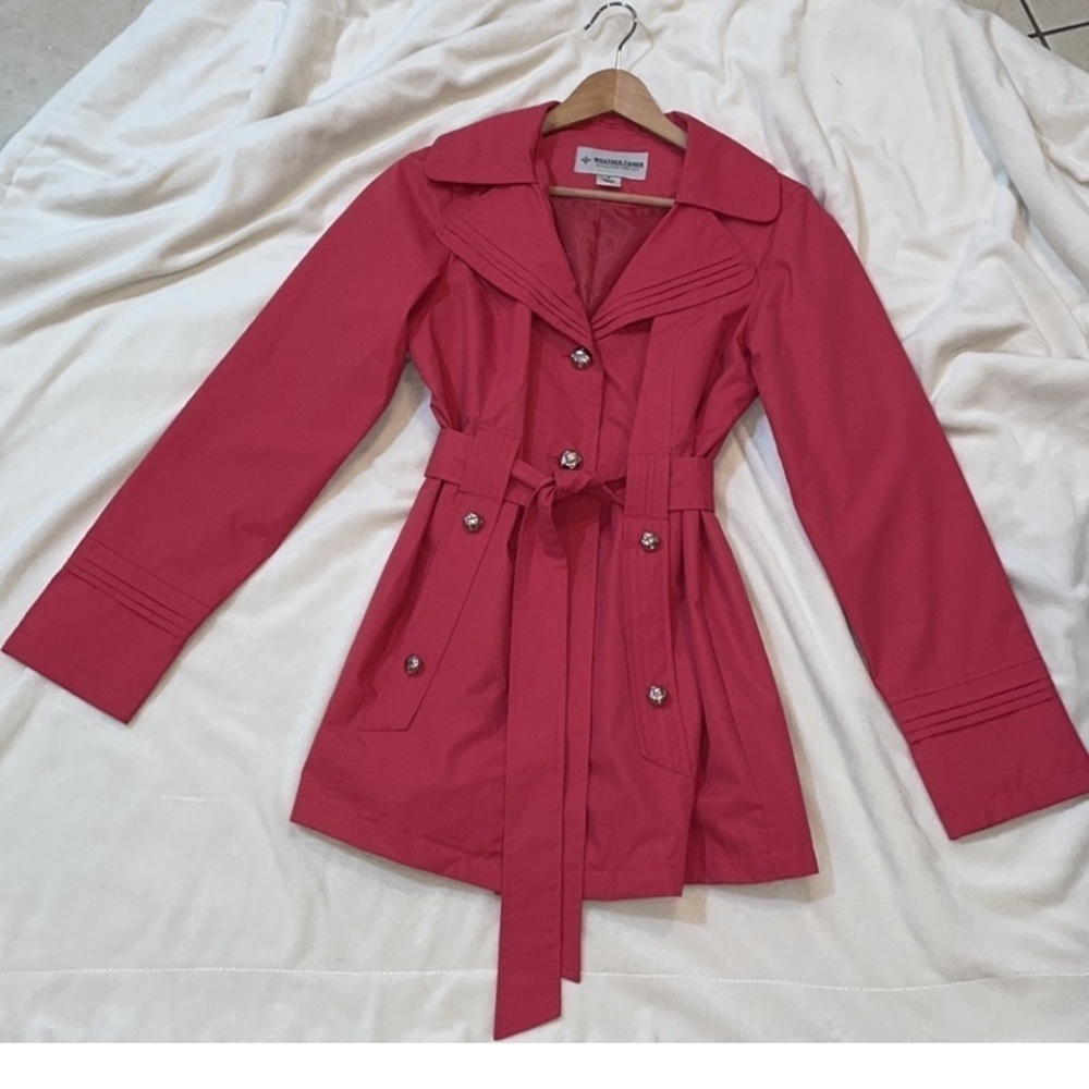 Weather Tamer Women’s Pink Belted Jacket Size S